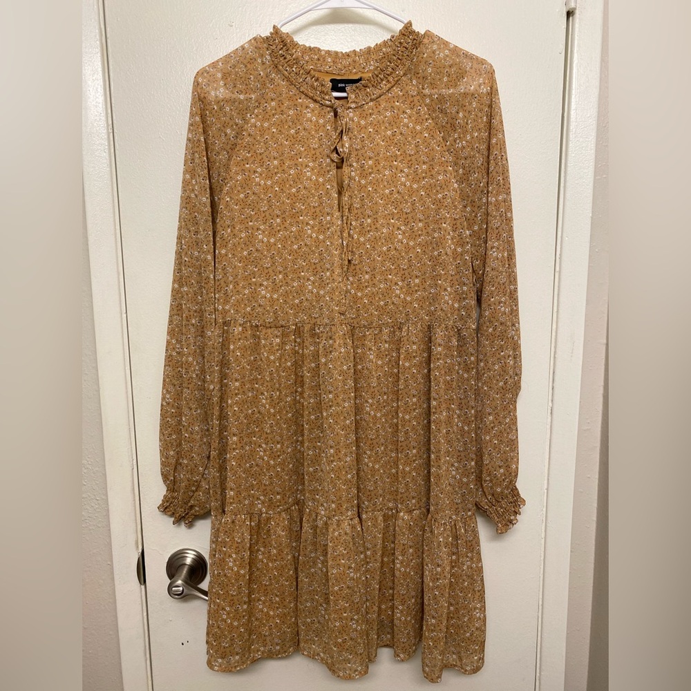 Chic Long Sleeve Floral Dress